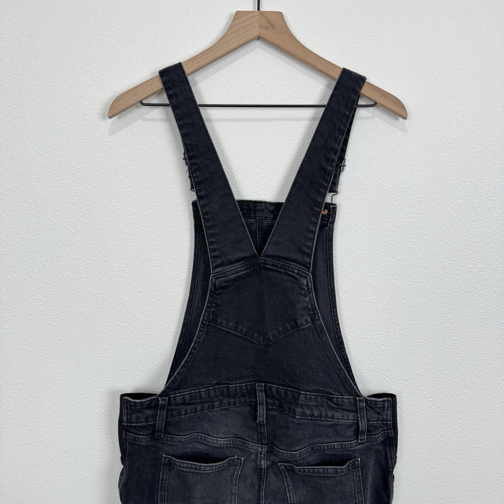 Old Navy Maternity Overalls‎ Womens 8 Black Straight Leg Bib Stretch Panel Denim - Picture 7 of 12
